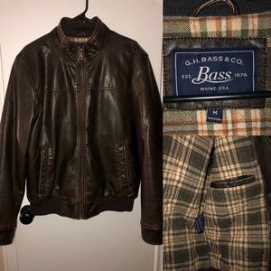 G H Bass & Co Brown Faux Leather Jacket
